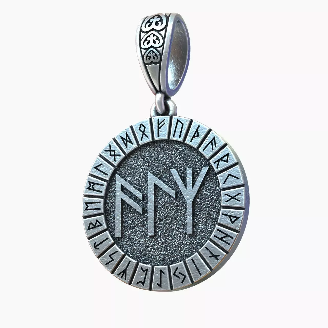 Runic Pendant Medallion Germanic Pagan  3D print model_0