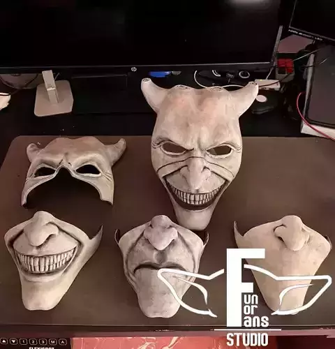 THE BLACK PHONE MOVIE THE GRABBER HALL FACES MASK STL 3D print model