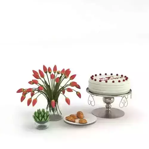 Home Kitchen Decor Flowers Cake