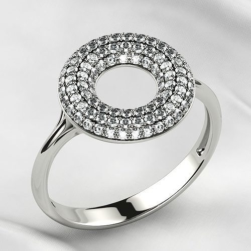 100 Gems Circle Pave Fashion Gold Ring 3D print model