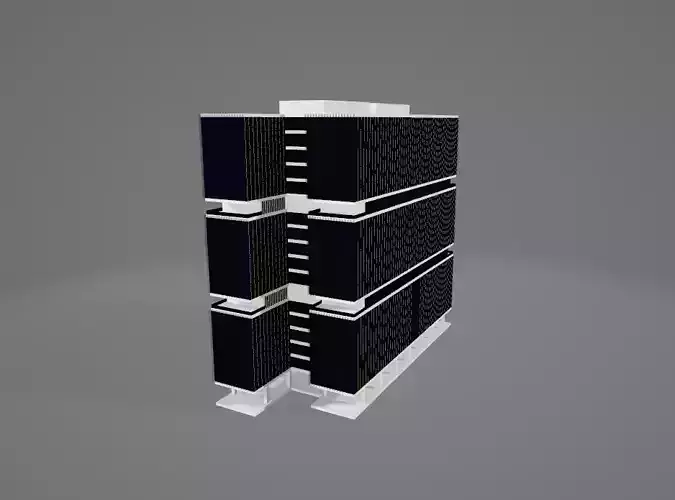 Low poly building with textures