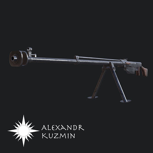 PTRS-41 Low-poly 3D model