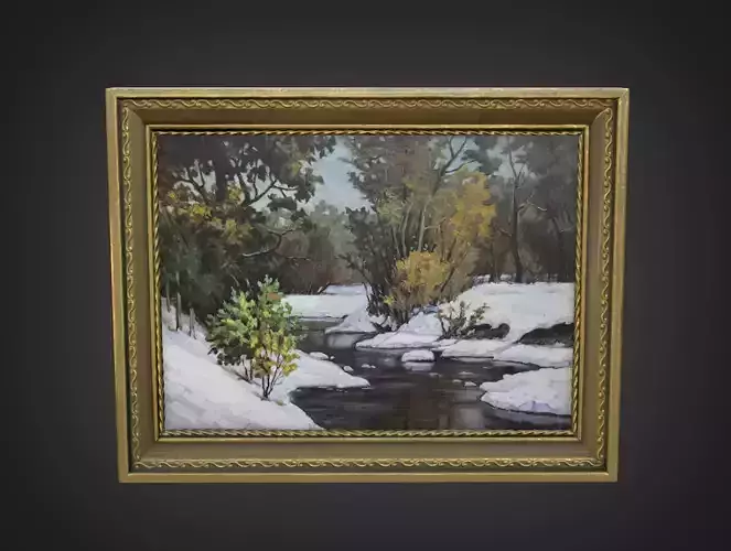 River  Oil Painting 3D model