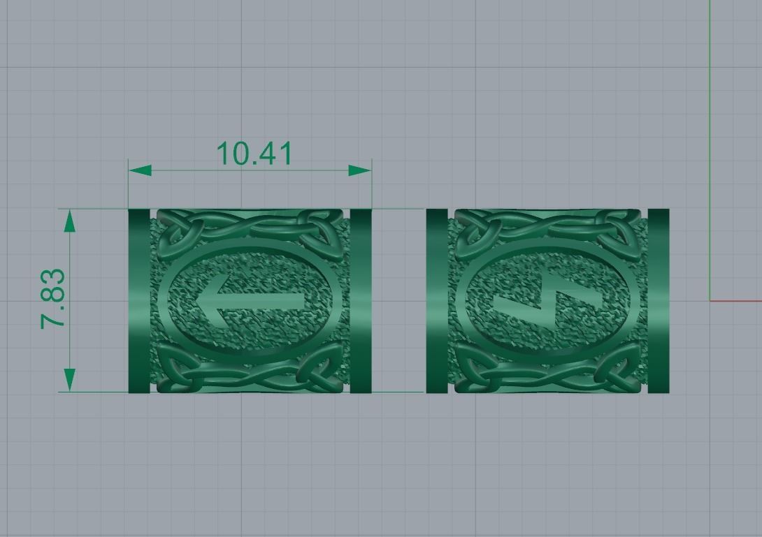 Spacer Bead Charm with Pagan Germanic Runes 3D print model_10