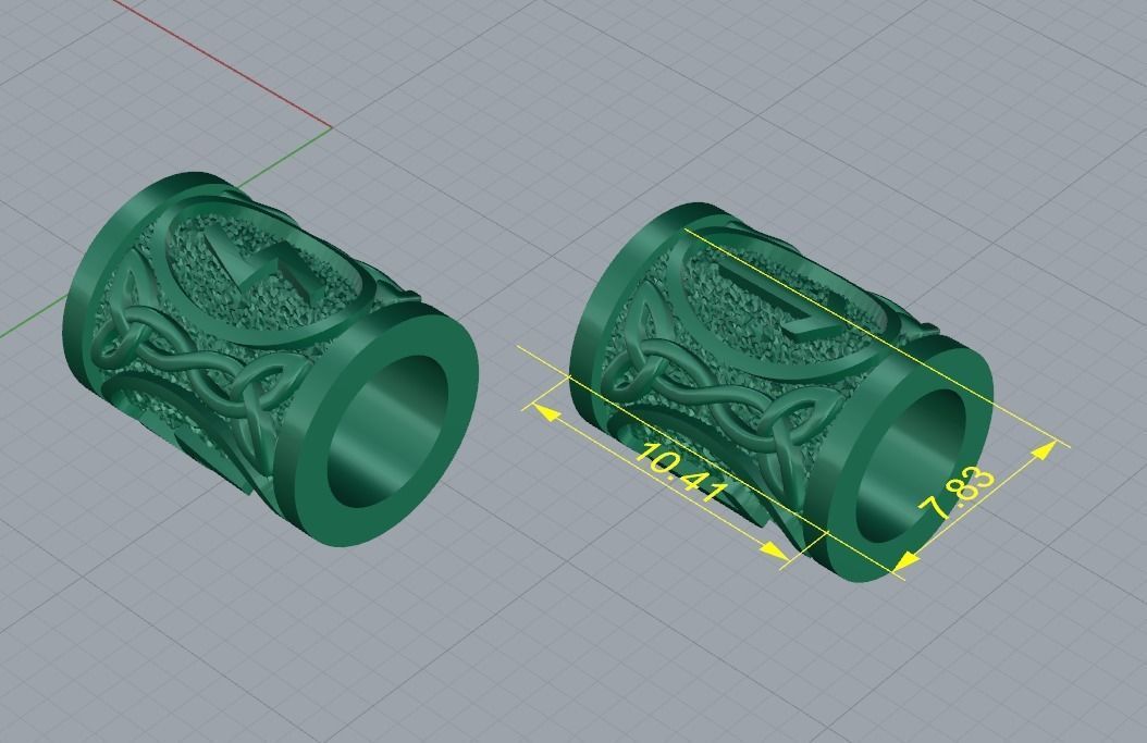 Spacer Bead Charm with Pagan Germanic Runes 3D print model_9