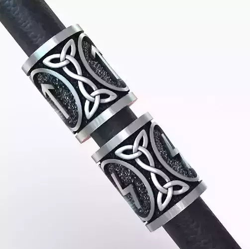 Spacer Bead Charm with Pagan Germanic Runes 3D print model