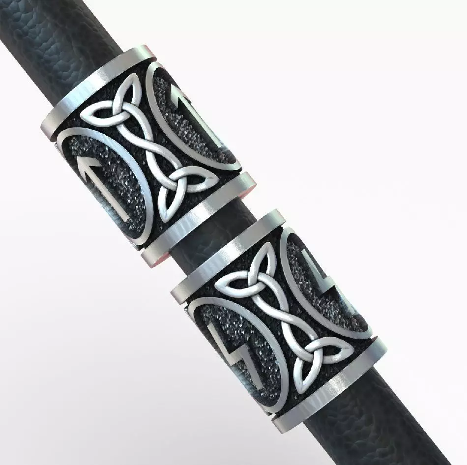Spacer Bead Charm with Pagan Germanic Runes 3D print model_0