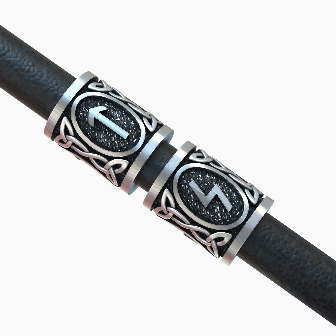 Spacer Bead Charm with Pagan Germanic Runes 3D print model_1