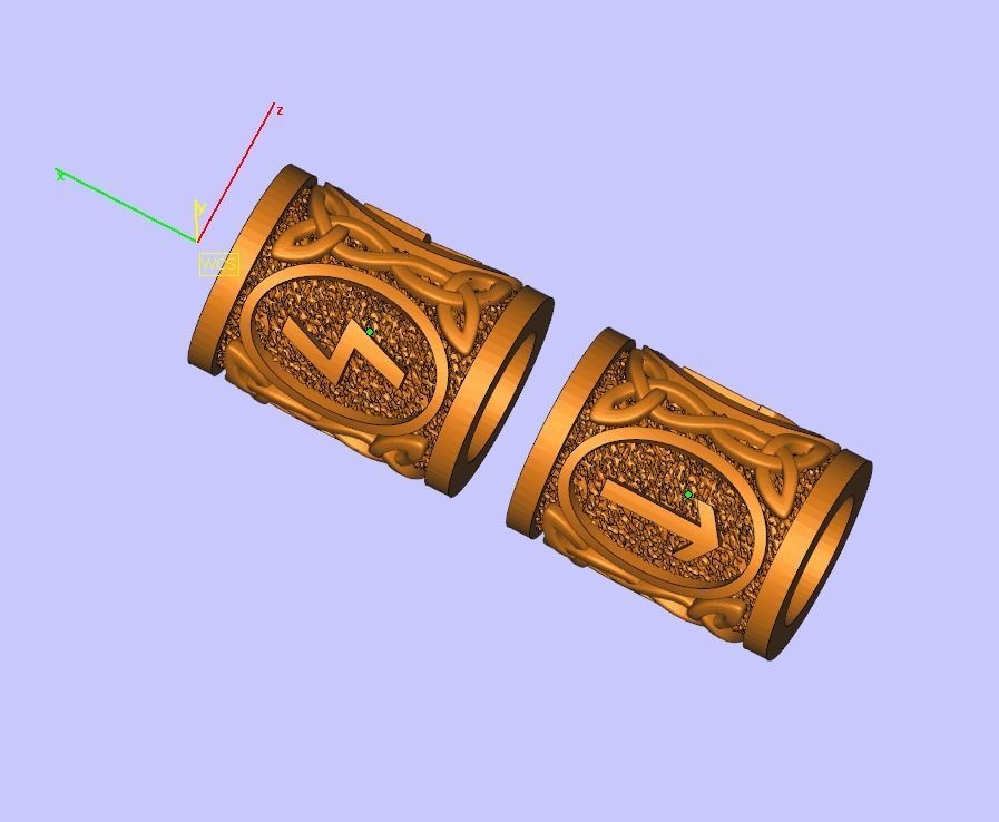 Spacer Bead Charm with Pagan Germanic Runes 3D print model_5