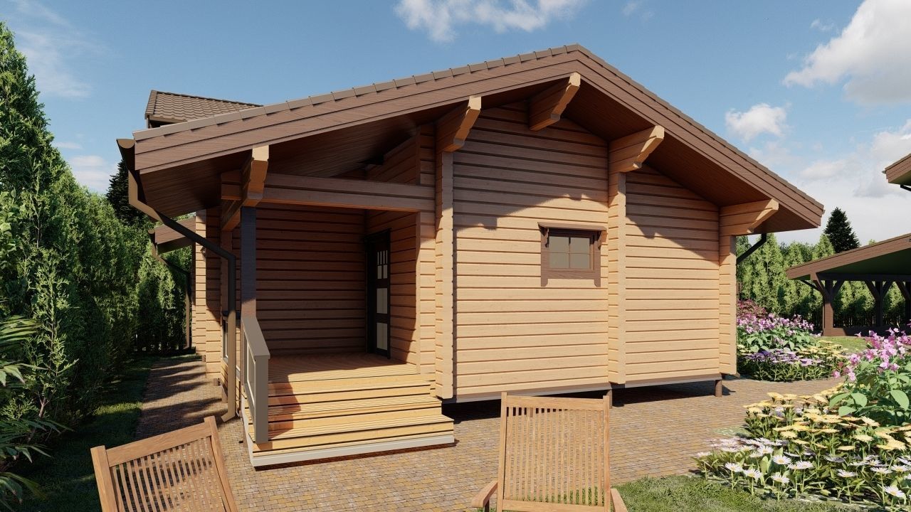 Log house 3D model_2