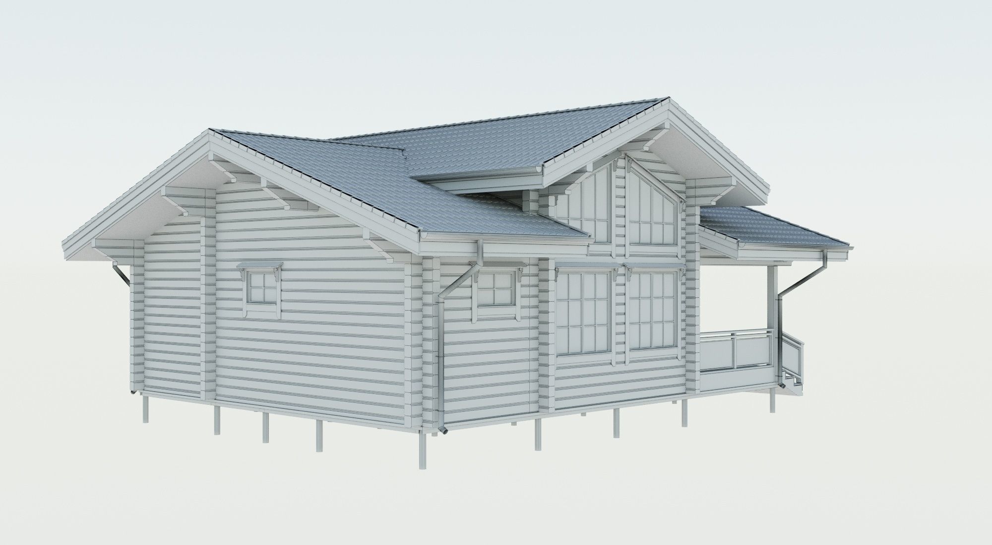 Log house 3D model_7
