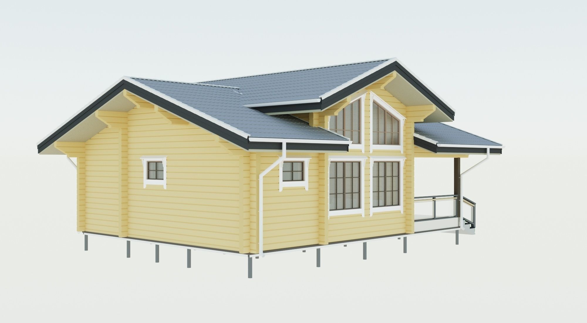 Log house 3D model_4