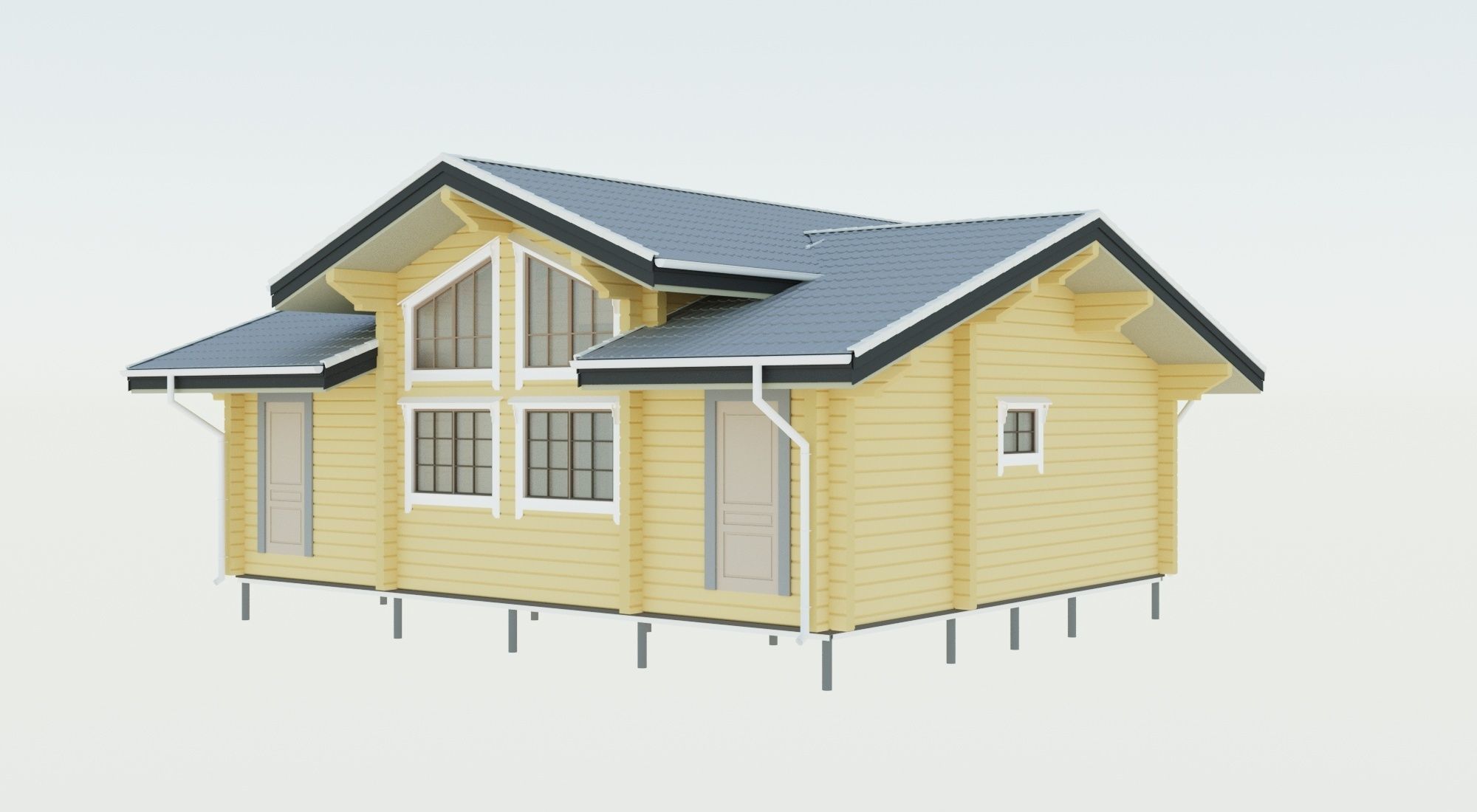 Log house 3D model_3