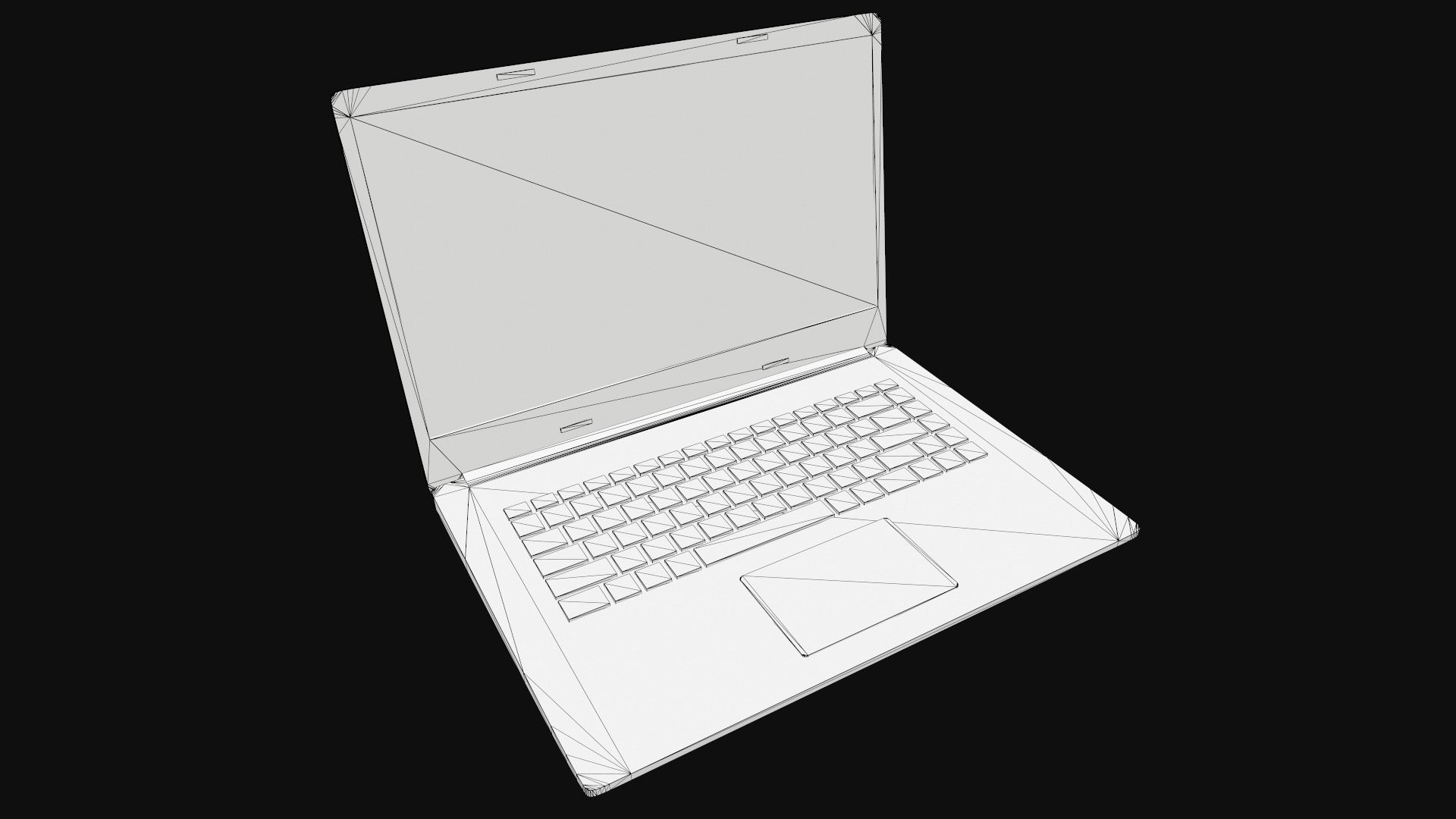 Laptop Low-poly 3D model_11