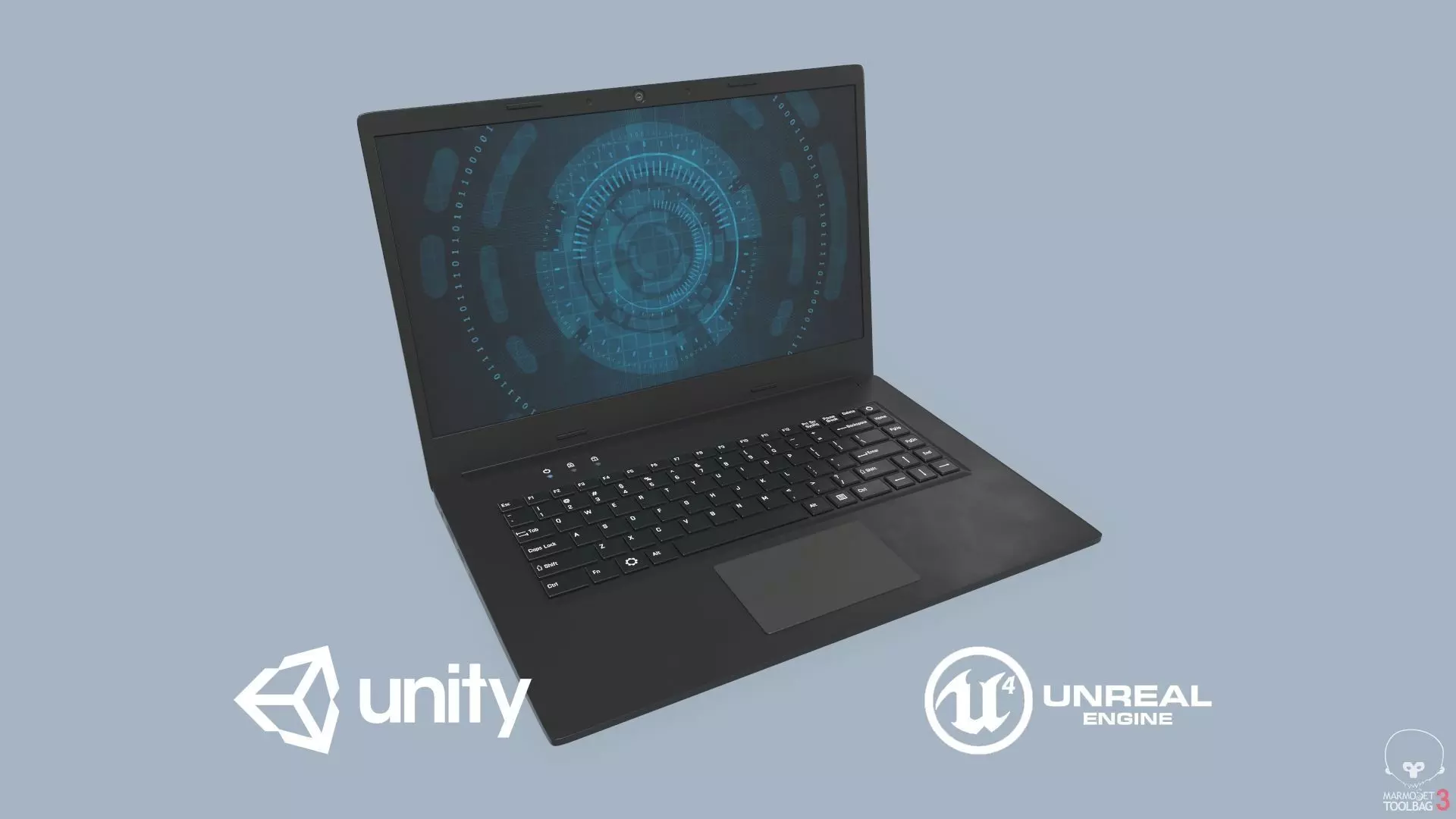 Laptop Low-poly 3D model_0