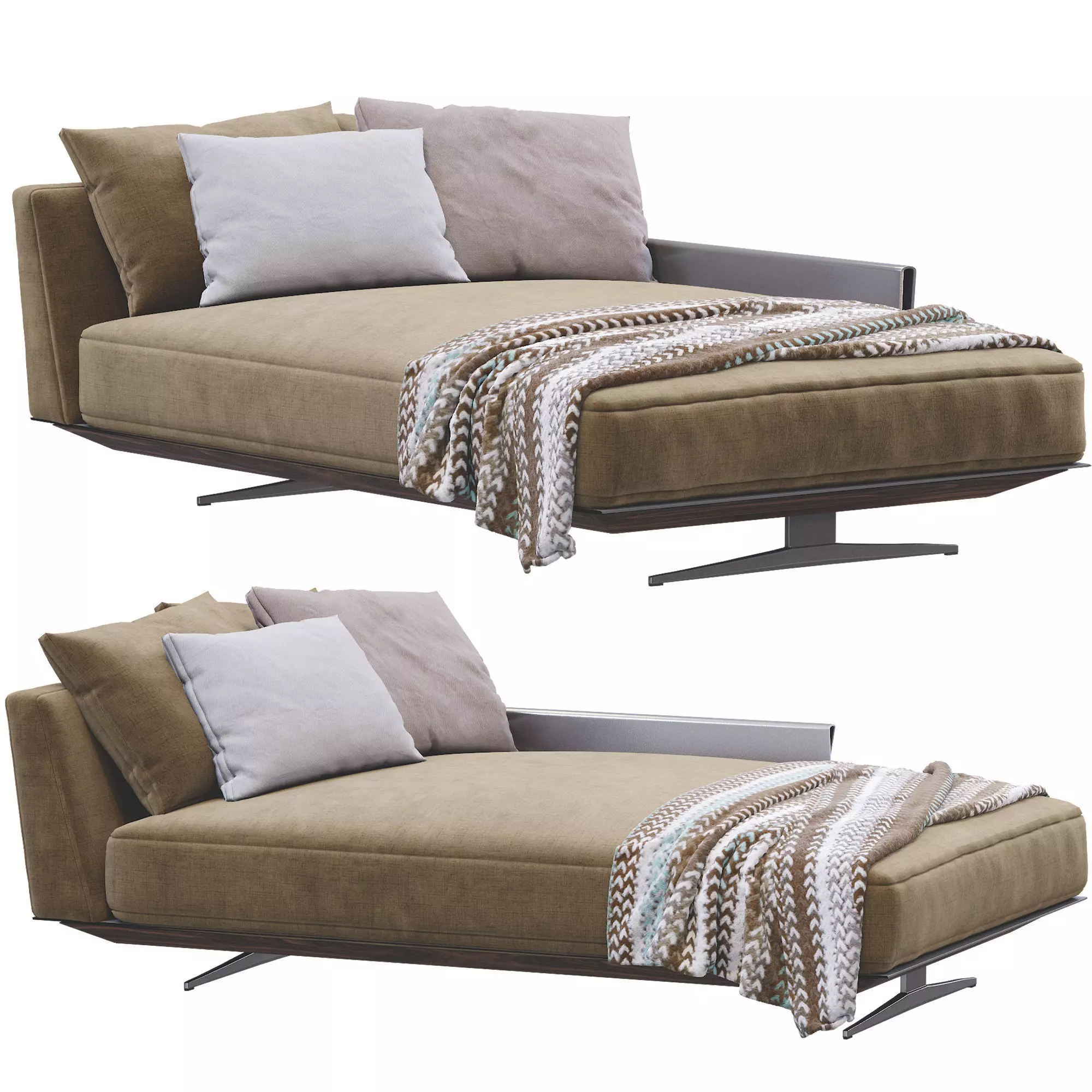 Chaise Lounge Bretton By Flexform 3D model_0