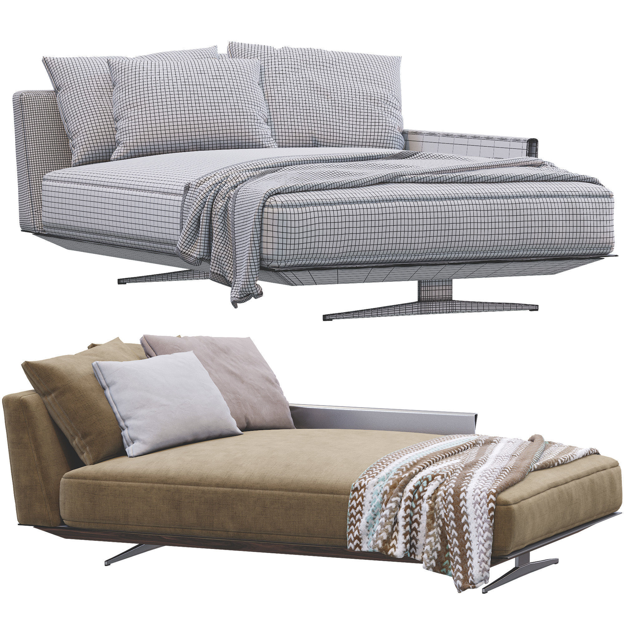 Chaise Lounge Bretton By Flexform 3D model_10