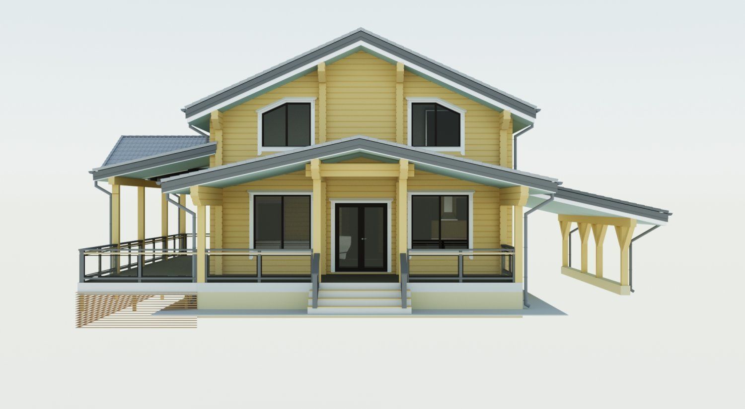 Log house 3D model_4