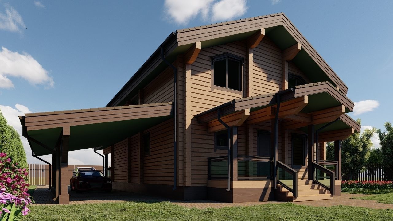 Log house 3D model_3