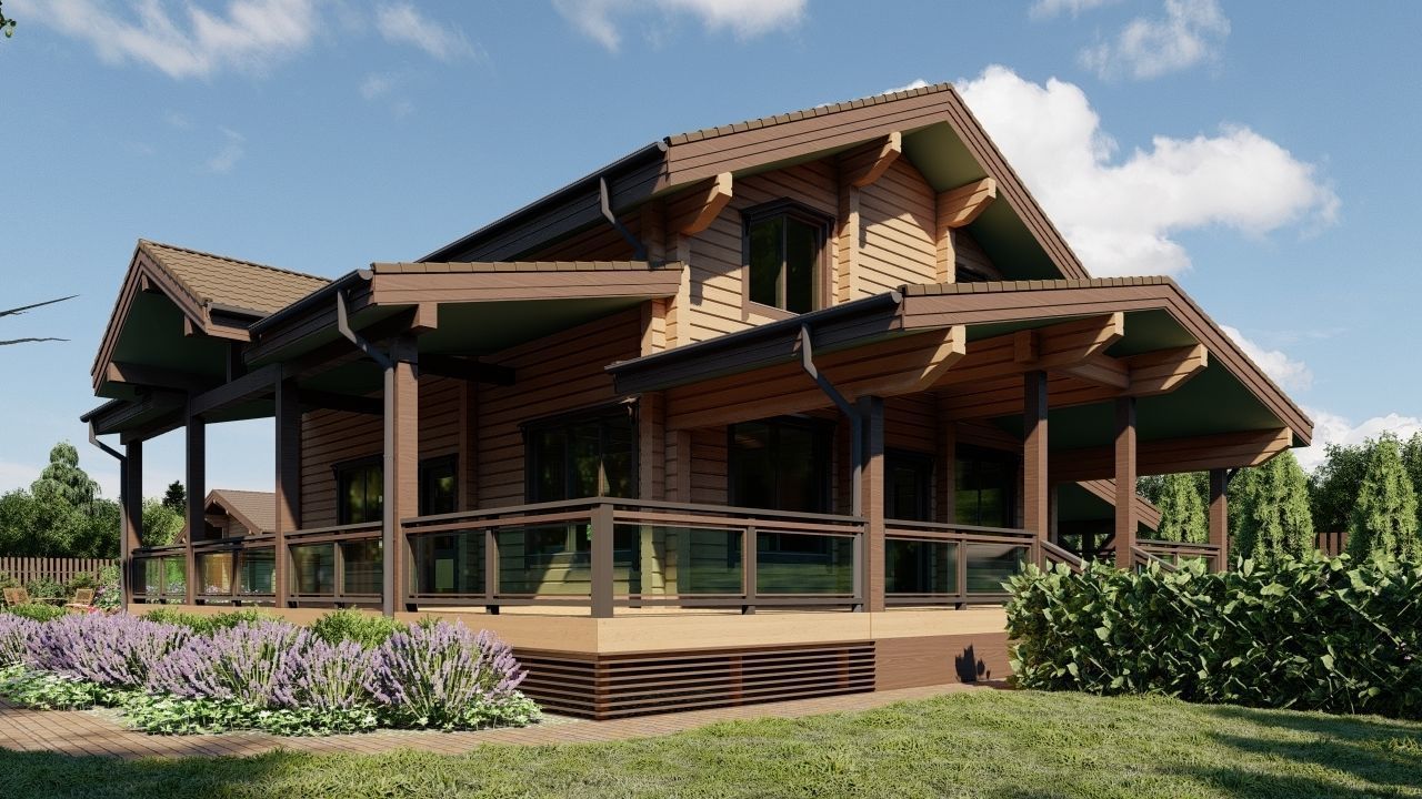 Log house 3D model_2