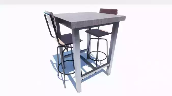 table with craft bar stool