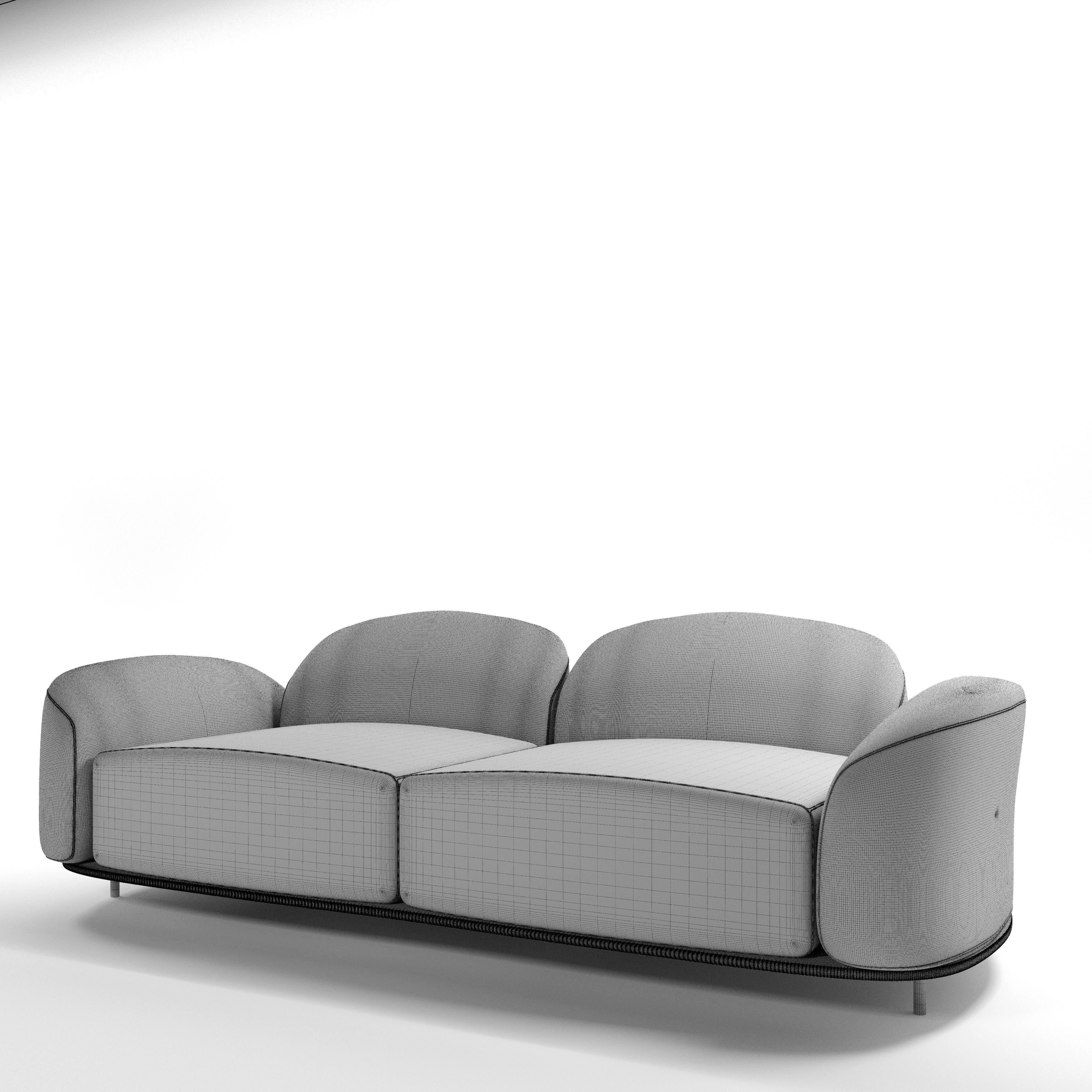 sofa minimal Low-poly 3D model_3