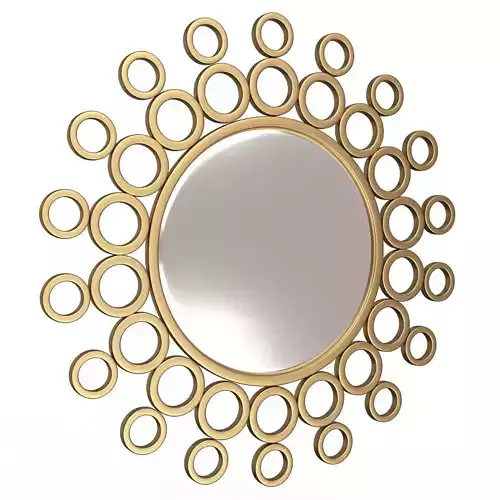 Gold Bubble Wall Mirror Low-poly 3D model