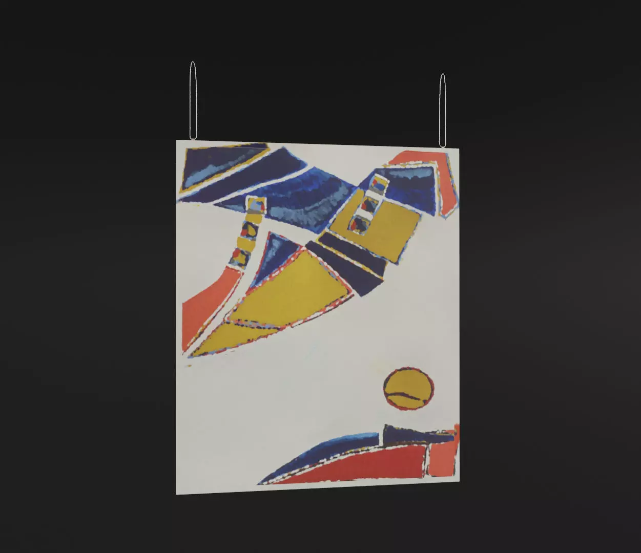 Wall Painting Low-poly 3D model_0