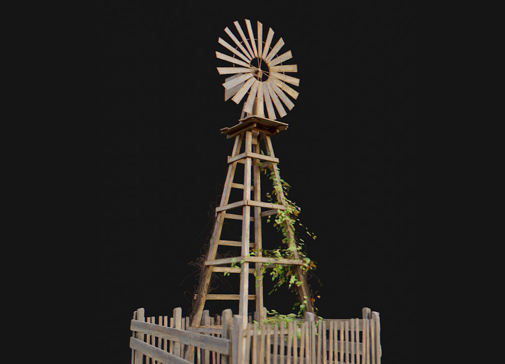 Windmills Pack Low-poly 3D model_19