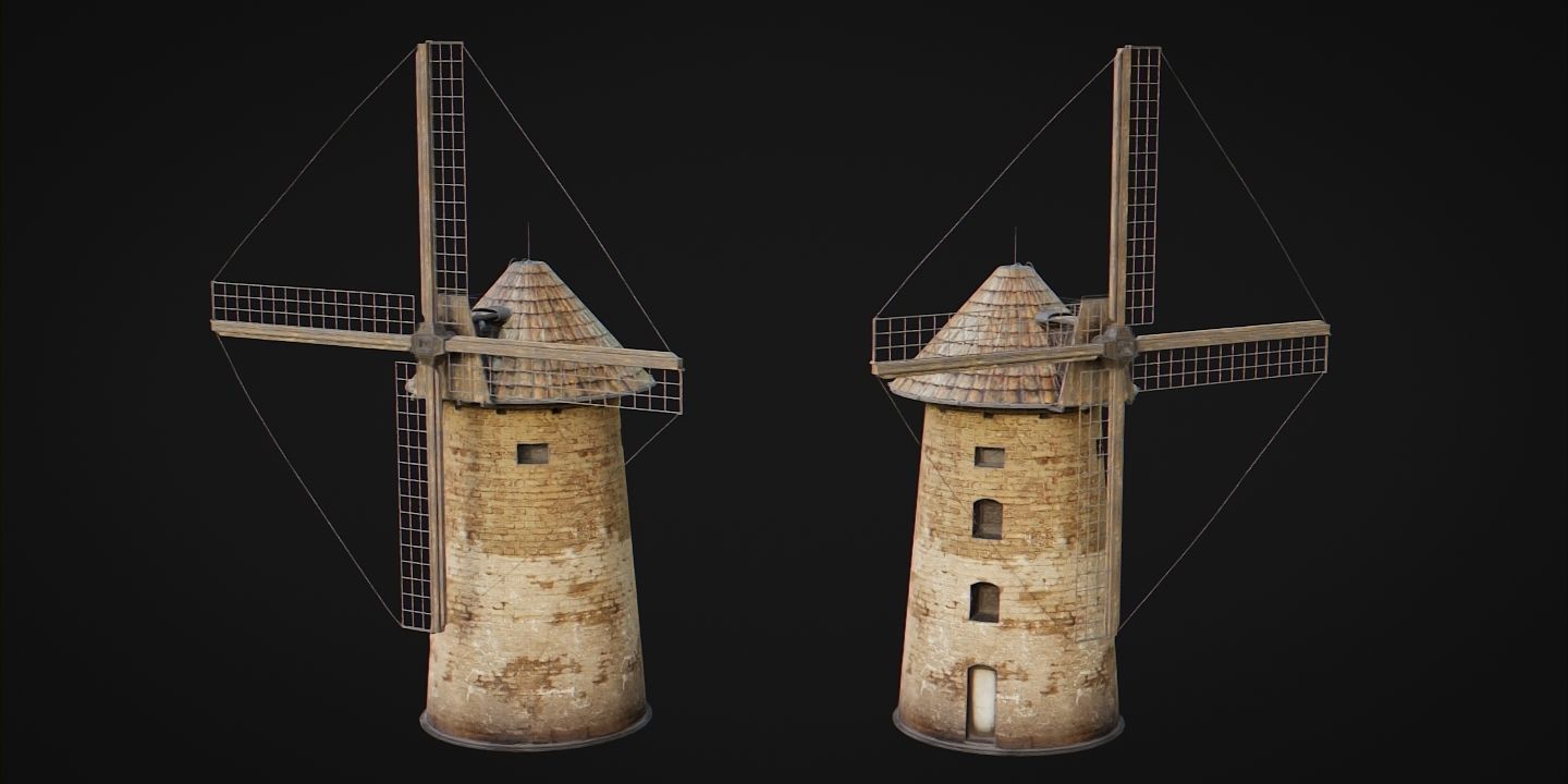 Windmills Pack Low-poly 3D model_11