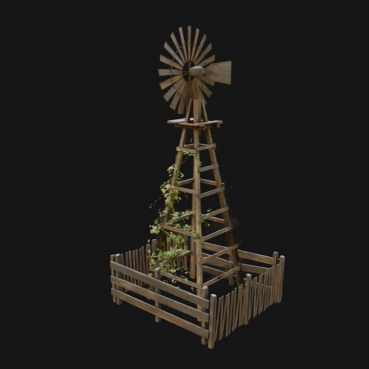Windmills Pack Low-poly 3D model_25