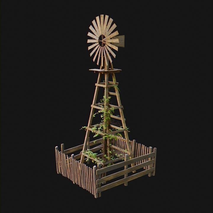 Windmills Pack Low-poly 3D model_13