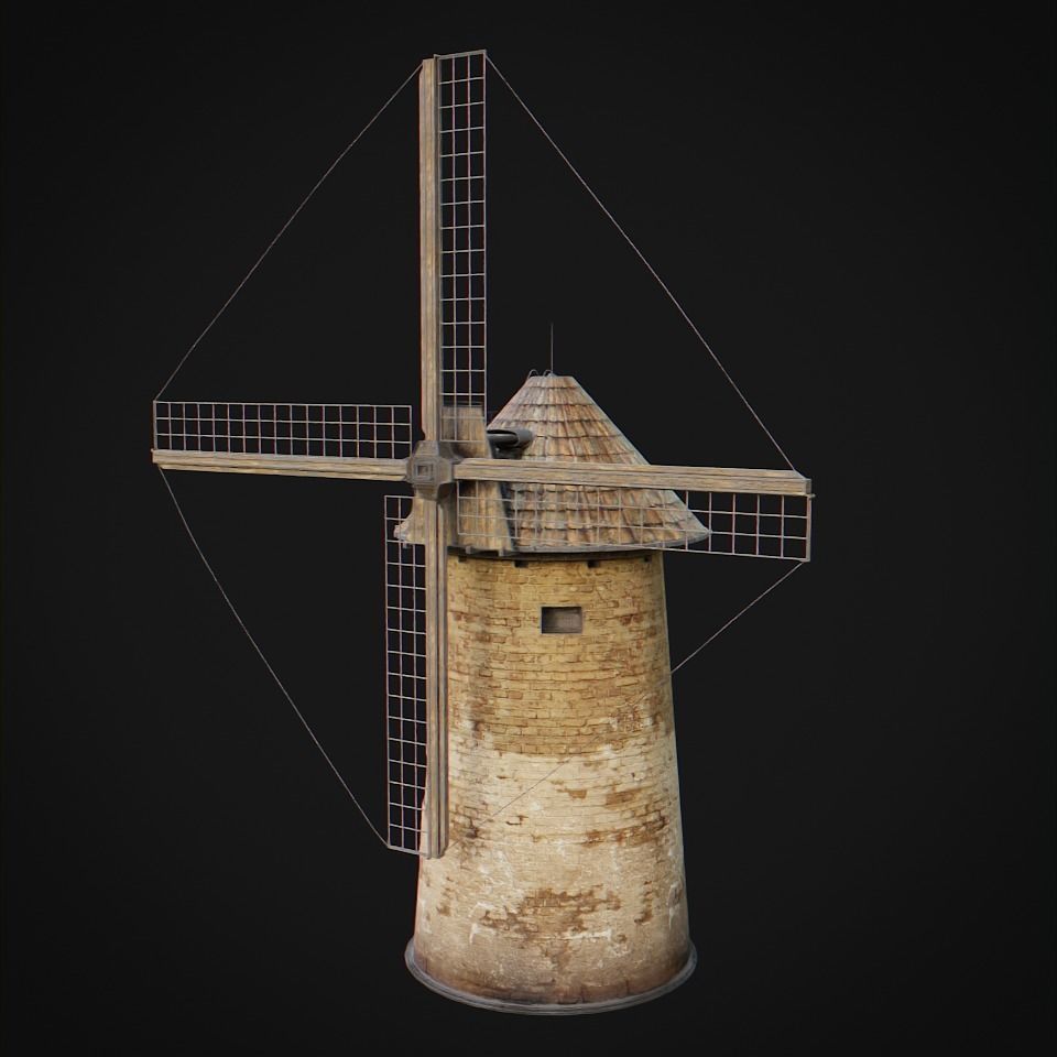 Windmills Pack Low-poly 3D model_17