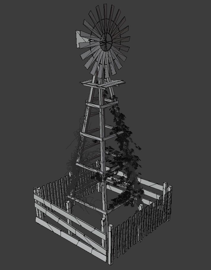 Windmills Pack Low-poly 3D model_14