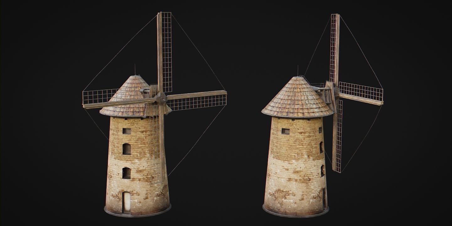 Windmills Pack Low-poly 3D model_20