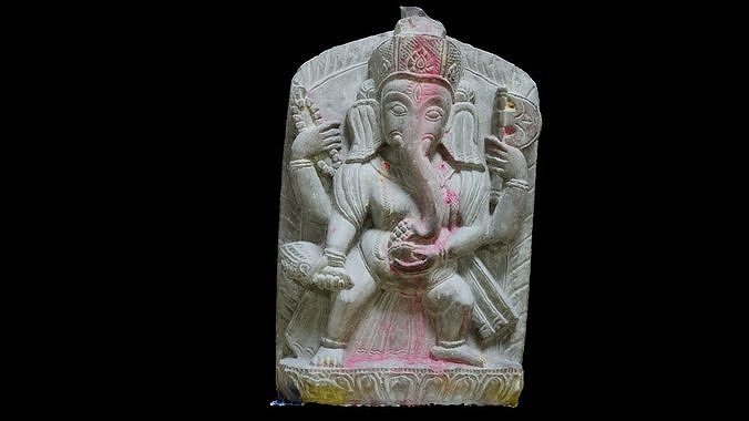 3D - Scan Stone Ganesh Free low-poly 3D model