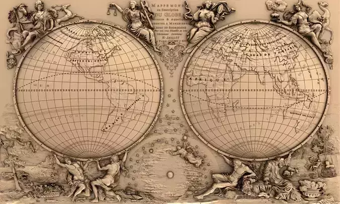 WORLD MAP RELIEF 3D model