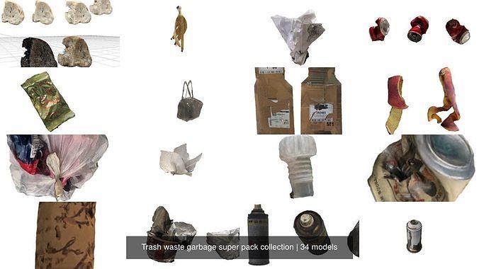 Trash waste garbage super pack collection 