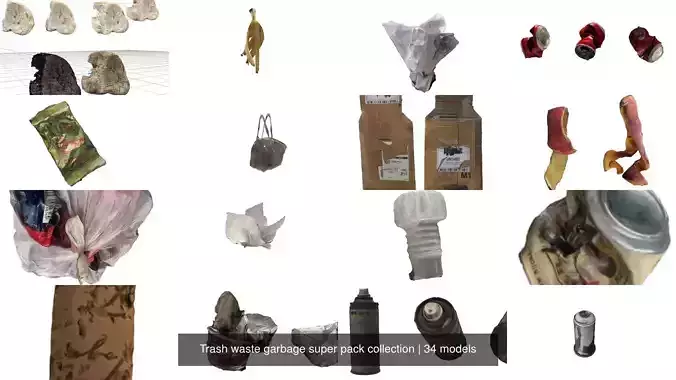 Trash waste garbage super pack collection 