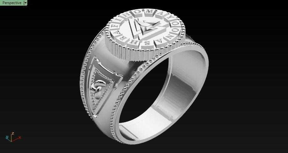 valknut ring for men 3D print model_6