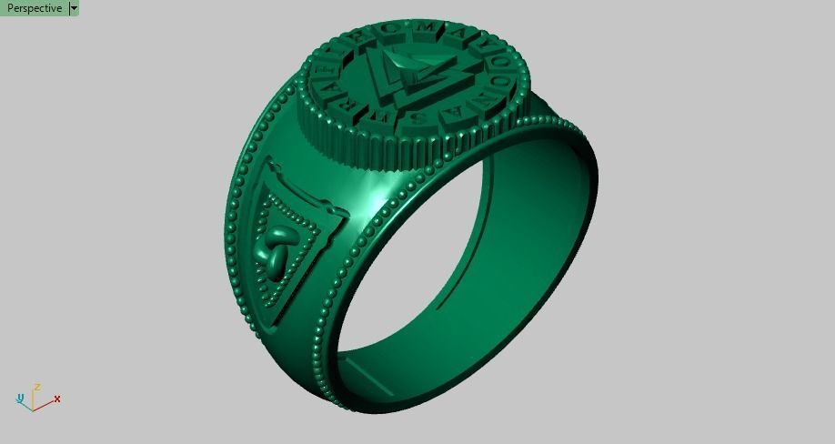 valknut ring for men 3D print model_5