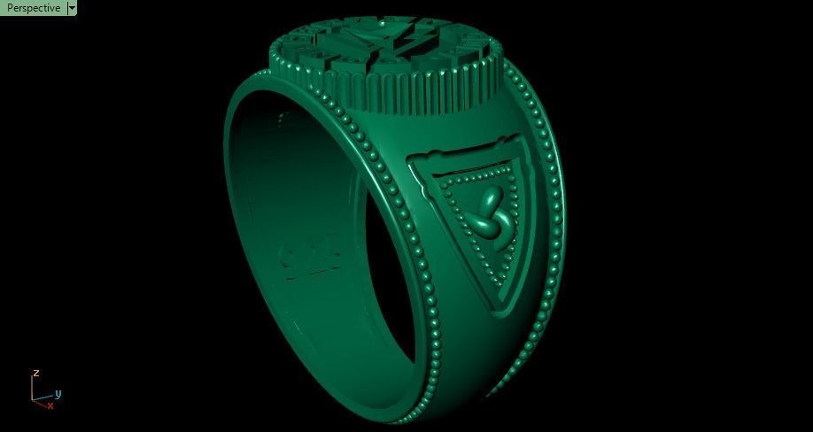 valknut ring for men 3D print model_13