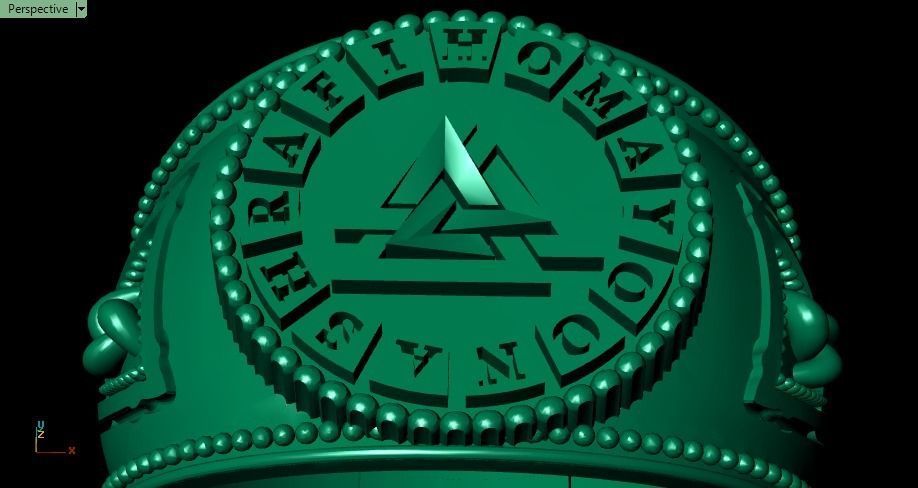 valknut ring for men 3D print model_12