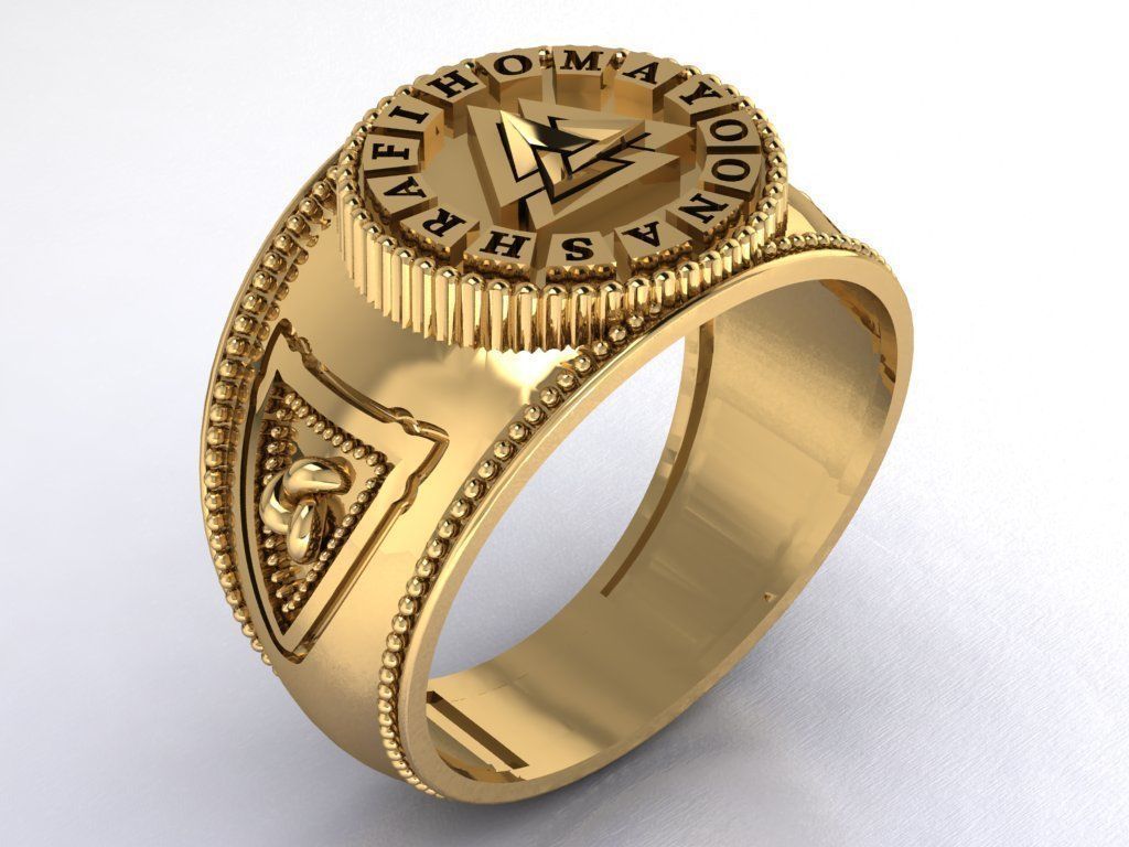 valknut ring for men 3D print model_23