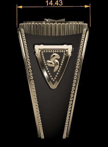 valknut ring for men 3D print model_15
