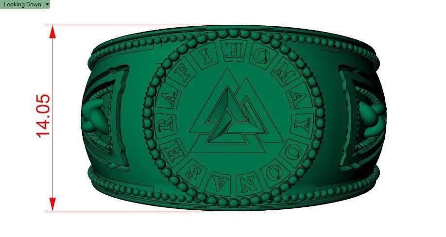 valknut ring for men 3D print model_10