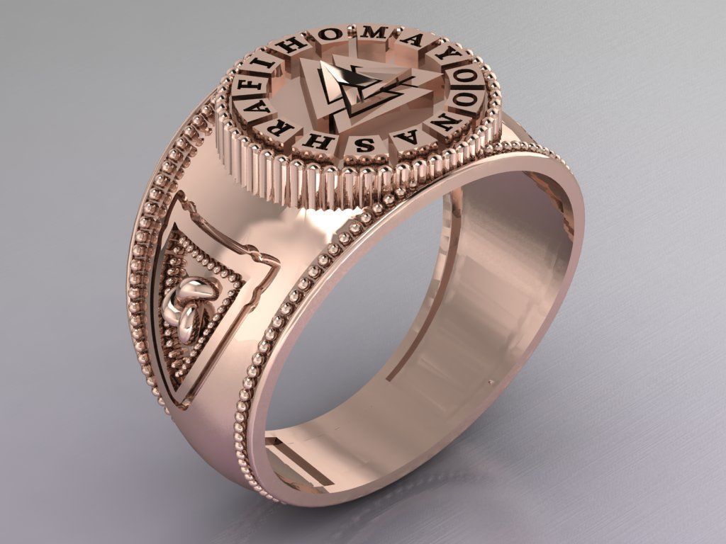 valknut ring for men 3D print model_4