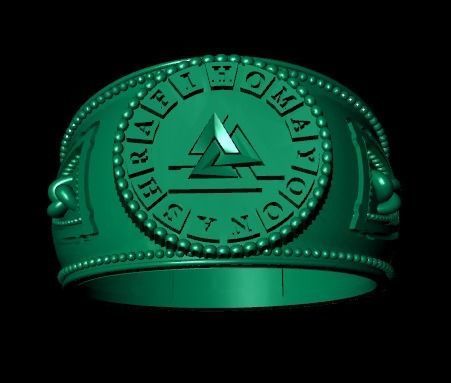valknut ring for men 3D print model_21
