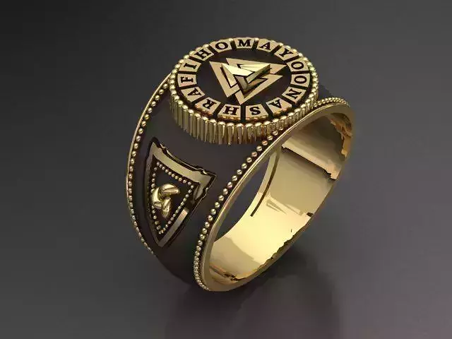 valknut ring for men 3D print model