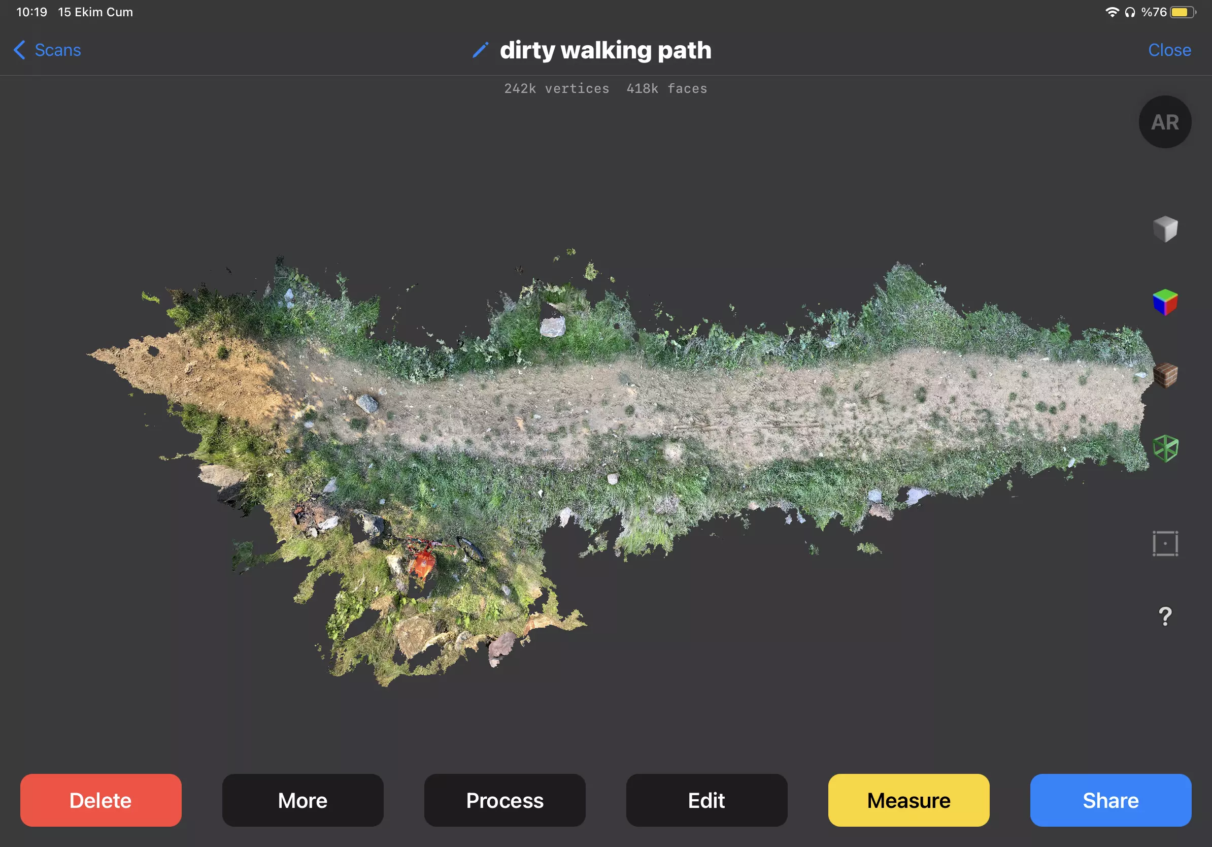 Dirty walking path Low-poly 3D model